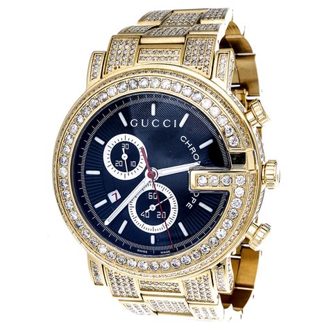 diamond encrusted gucci watch|Gucci diamond watches for men.